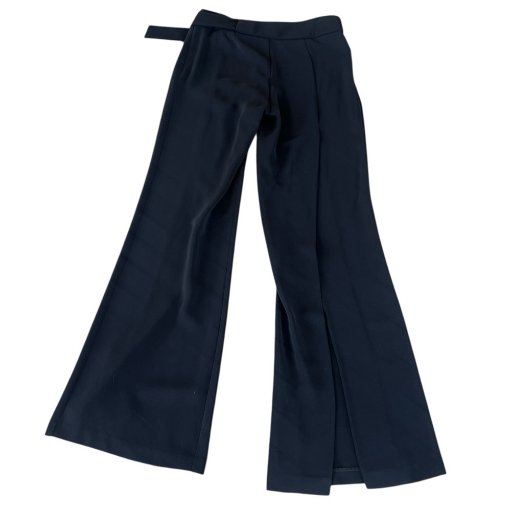 Y2K BEBE Black Split Leg Low Rise Club Pants Belted Flowy Whimsigoth Sz 6 USA - Picture 4 of 16